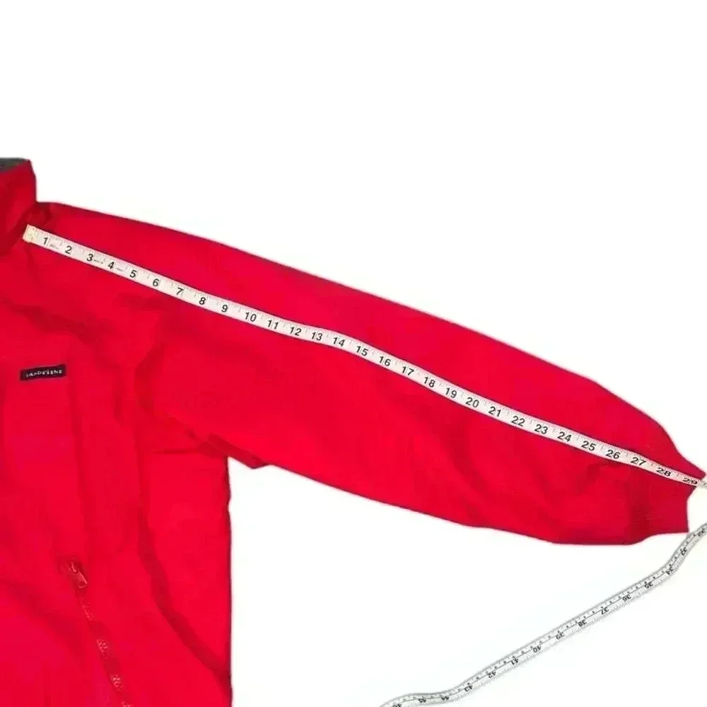 Lands End Men's Fleece Lined Red Warm Soft Shell Jacket Size Medium 38-40